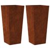 vidaXL Plantadores de Jardim 2 pcs a&ccedil;o resistente &agrave;s intemp&eacute;ries