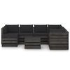vidaXL 8 pcs conj. lounge jardim + almofad&otilde;es madeira impreg. cinzento