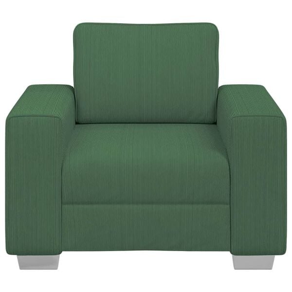 vidaXL Poltrona 100x77x82 cm tecido corduroy verde escuro