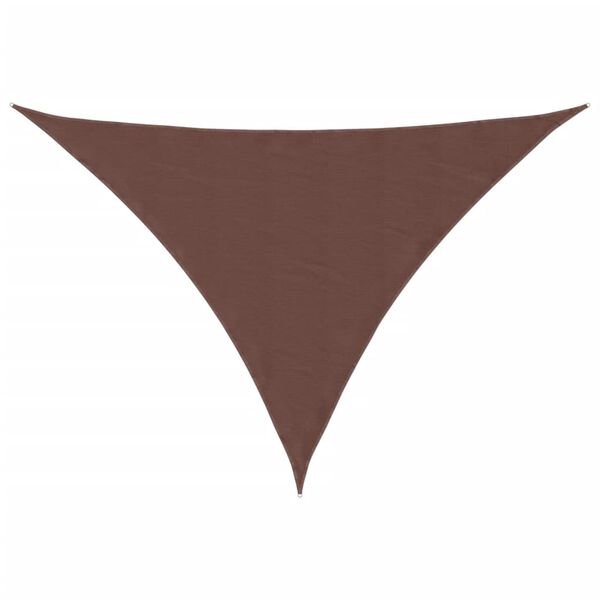 vidaXL Para-sol estilo vela tecido oxford triangular 5x7x7 m castanho
