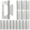 vidaXL Dobradi&ccedil;a 16 unid. 125 x 78 x 13 mm Prateado A&ccedil;o