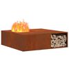 vidaXL Fire Pit Castanho 100 x 100 x 30 cm