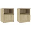 vidaXL Mesas de cabeceira 2 pcs derivados de madeira carvalho sonoma