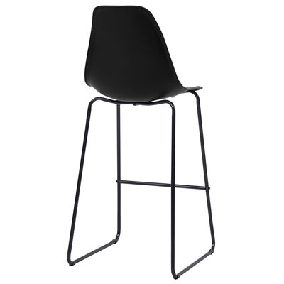 vidaXL Cadeiras de bar 6 pcs plástico preto