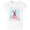 vidaXL T-shirt infantil cor cru 140