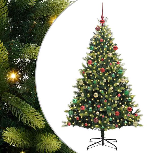 vidaXL &Aacute;rvore de Natal Artificial Articulada 300 LEDs Verde 180 cm