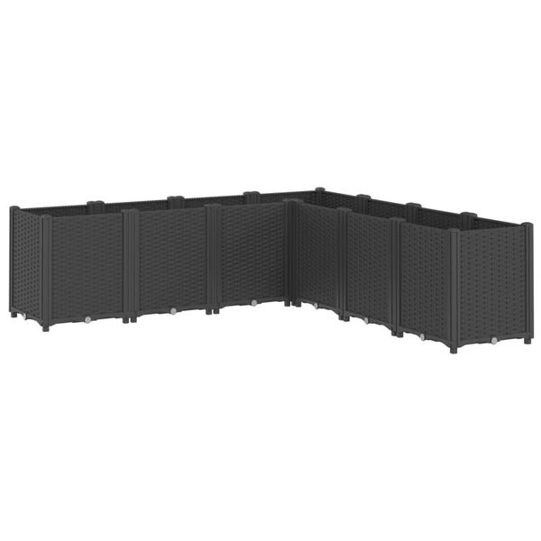 vidaXL Vaso/floreira 160x160x53 cm PP preto