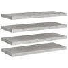 vidaXL Prateleiras de parede 4 pcs 80x23,5x3,8cm MDF cinzento-cimento