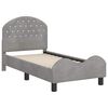 vidaXL Estrutura de Cama para Criança com Cabeceira Cinzento-claro