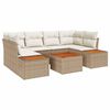 vidaXL Conjunto de Sof&aacute; de Jardim 7 unid. Bege Rattan Sint&eacute;tico