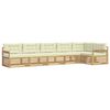 vidaXL Conjunto de Sof&aacute;s para Exterior 6 unid. Branco e Creme