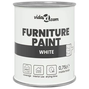 vidaXL Tinta para m&oacute;veis Branco 0,75 L Impress&atilde;o em parede