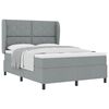 vidaXL Cama Box com cabeceira Cinzento-claro 160 x 200 cm tecido