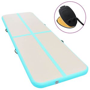 vidaXL Colch&atilde;o de gin&aacute;stica insufl&aacute;vel c/ bomba 300x100x10cm PVC verde