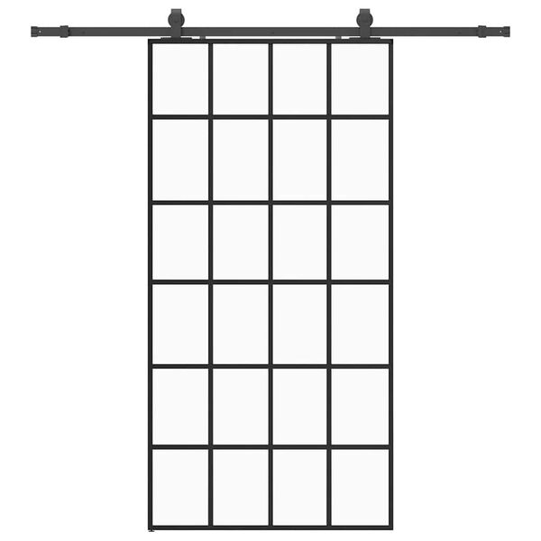 vidaXL Porta deslizante c/ conj ferragens 102x205cm vidro ESG preto