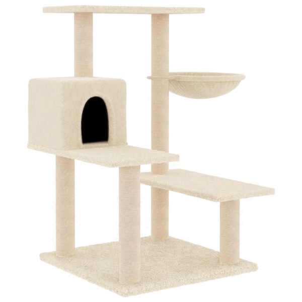 vidaXL Árvore para gatos c/ postes arranhadores sisal 82,5 cm creme