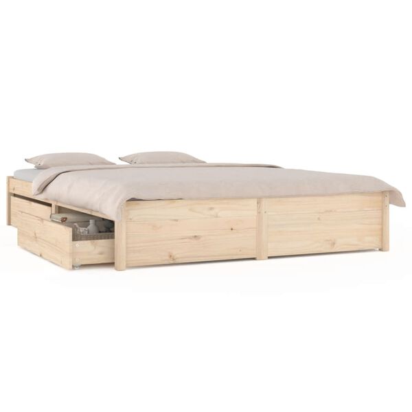vidaXL Estrutura de cama com gavetas 135x190 cm casal