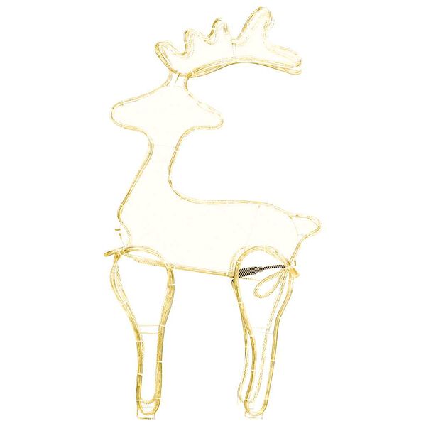 vidaXL Rena decorativa Natal c/ malha de aço 306 luzes LED 60x24x89 cm