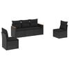 vidaXL 5 pcs conjunto sof&aacute;s de jardim com almofad&otilde;es vime PE preto