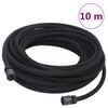 vidaXL Mangueira para rega gota-a-gota de jardim 10 m borracha preto