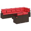 vidaXL Conjunto de Sof&aacute; de Jardim 9 unid. Castanho vime PE