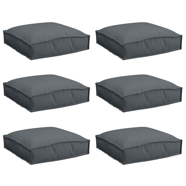 vidaXL Almofada 6 pcs Antracite 40 x 40 x 8 cm Tecido Oxford