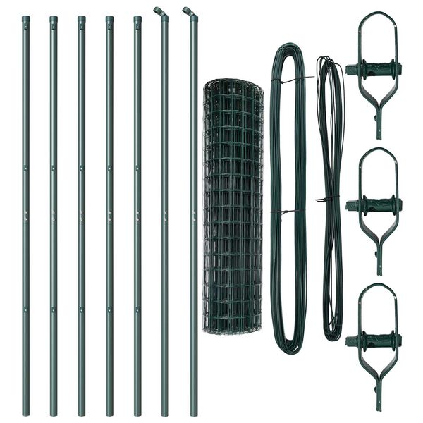 vidaXL Cerca com Poste Verde 1,2 x 10 m A&ccedil;o