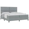 vidaXL Cama Box com colch&atilde;o Cinzento-claro 200 x 200 cm tecido