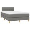 vidaXL Cama box spring c/ colch&atilde;o e LED 120x190 cm tecido cinza-escuro