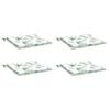 vidaXL Almofad&otilde;es p/ cadeira 4pcs 40x40x4cm tecido padr&atilde;o folhas