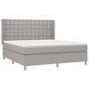 vidaXL Cama box spring c/ colch&atilde;o e LED 160x200 cm tecido cinza-claro