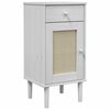 vidaXL Mesa de cabeceira SENJA 40x35x80 cm pinho maci&ccedil;o branco
