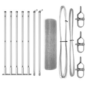 vidaXL Poste de Cerca Prateado