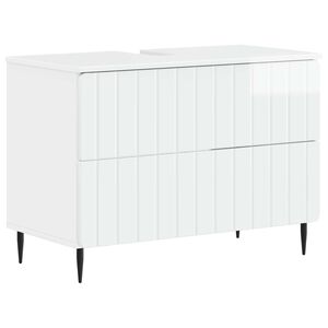 vidaXL Arm&aacute;rio para Pia de Banheiro ZWOLLE Branco Brilhante