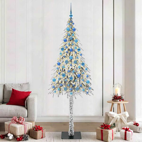 vidaXL Árvore de Natal com 300 LEDs com suporte Branco 210 cm PE e Aço