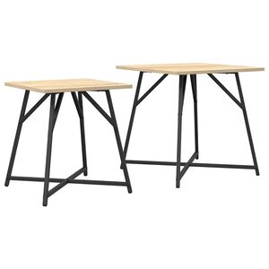 vidaXL Conjunto de mesas de apoio 2 pcs Carvalho Sonoma e Preto