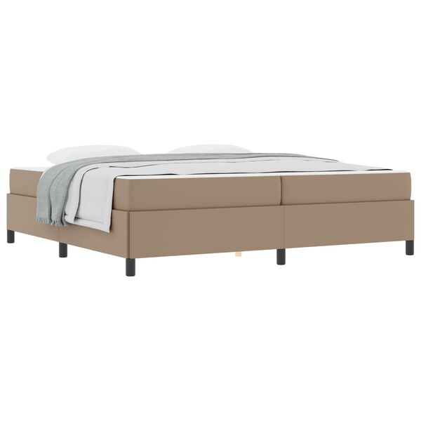 vidaXL Estrutura da Cama com colch&atilde;o Cappuccino 200 x 200 cm tecido