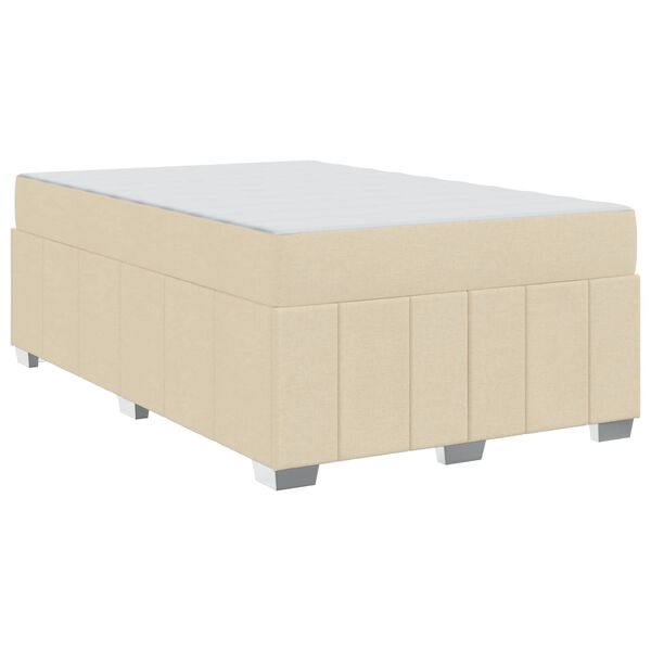 vidaXL Estrutura da Cama com colch&atilde;o Creme 120 x 200 cm tecido