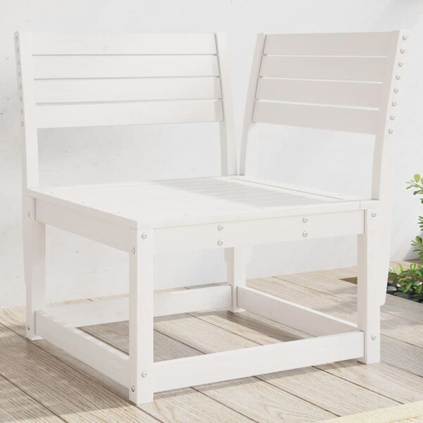 vidaXL Sof&aacute; de canto para jardim 73x73x78 cm pinho maci&ccedil;o branco