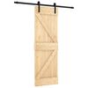 vidaXL Porta Deslizante 70 x 210 cm Natural e Preto