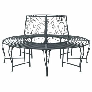 vidaXL Banco de &Aacute;rvore 8-N&uacute;mero de lugares &Oslash; 160 x 89 cm A&ccedil;o