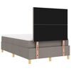 vidaXL Cama Box Spring LED Cinzento-acastanhado 120 x 200 cm tecido