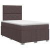 vidaXL Cama box spring com colch&atilde;o Marrom Escuro 120 x 200 cm Tecido
