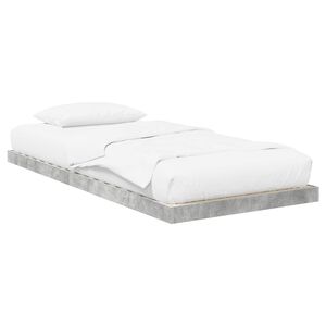 vidaXL Estrutura de cama de ch&atilde;o Cinzento 100 x 200 cm