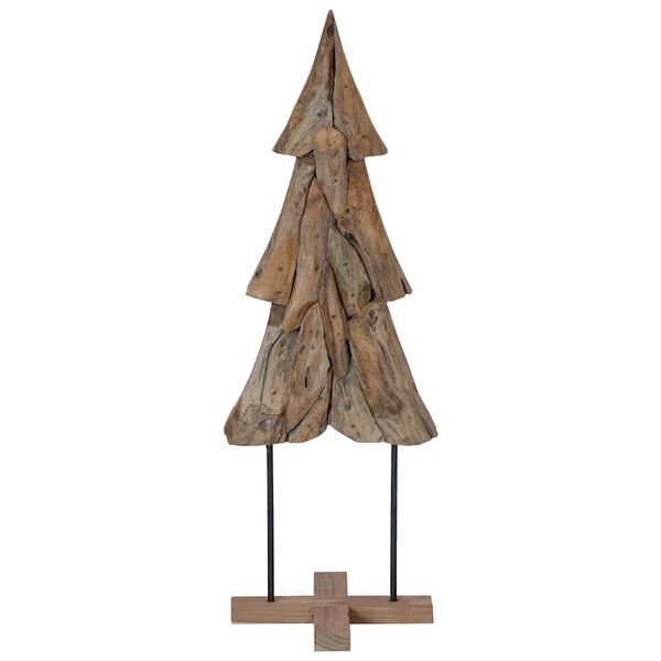 vidaXL &Aacute;rvore de Natal Castanho 121 cm Madeira de teca maci&ccedil;a
