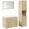 vidaXL 4 pcs conj. m&oacute;veis casa banho derivados madeira carvalho sonoma