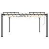 vidaXL Gazebo com telhado de persiana 3x4 m tecido creme e alum&iacute;nio