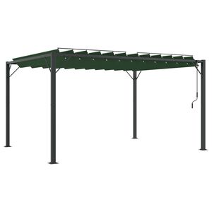 vidaXL Gazebo com telhado louvered Verde 3 x 4 x 2,14 m
