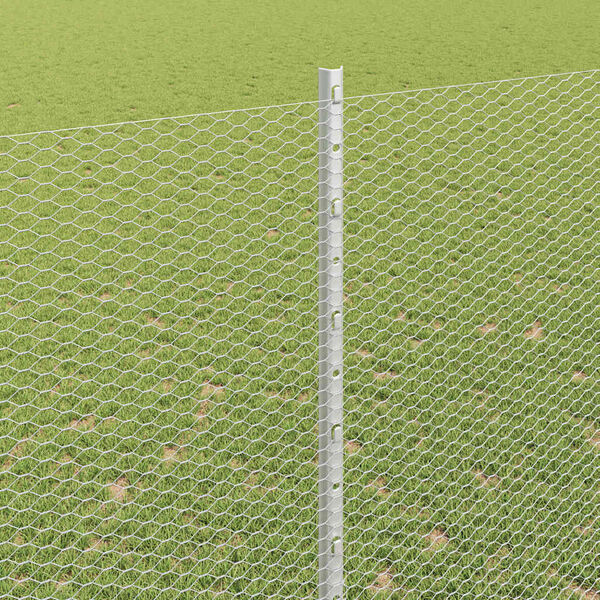 vidaXL Cerca com Poste Prateado 1,6 x 25 m A&ccedil;o