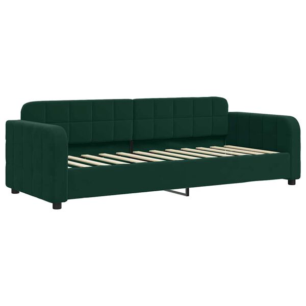 vidaXL Sof&aacute;-cama com colch&atilde;o 80x200 cm veludo verde-escuro
